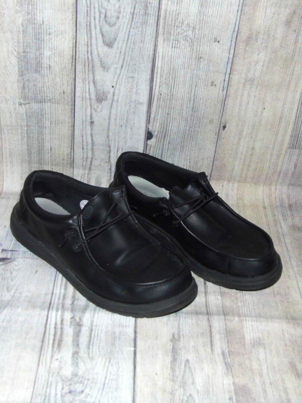 HEY DUDE Wally Work CE Classic Black Shoes Mens Size 10